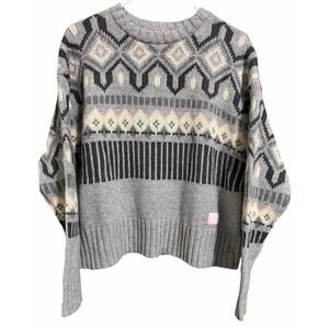 Kari Traa Molster Knit Pullover Sweater Grey Women's Size Large